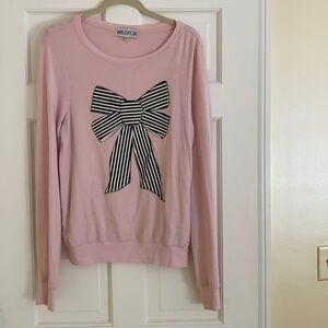 Wildfox Striped Bow Pullover Sweatshirt